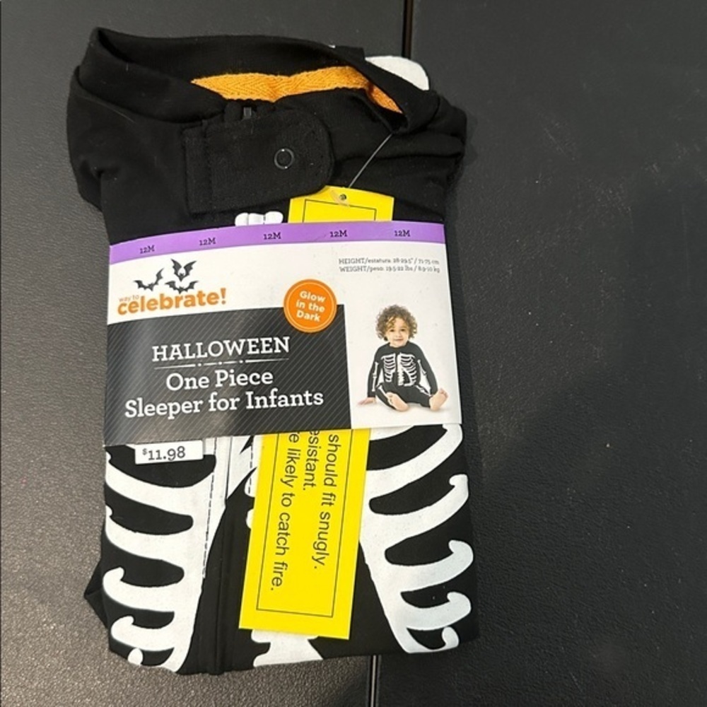 Celebrate Halloween Infant Skeleton Costume - Black and White